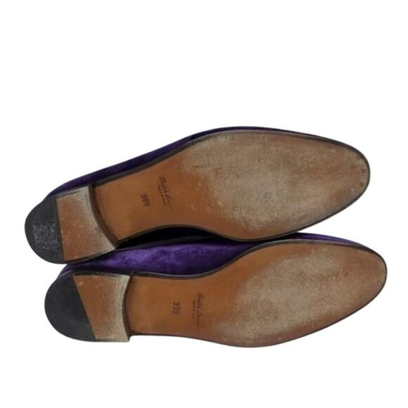 Ralph Lauren Alonzo Manor Purple Velvet Slip-On Loafer Flats Size 39B - Picture 6 of 10